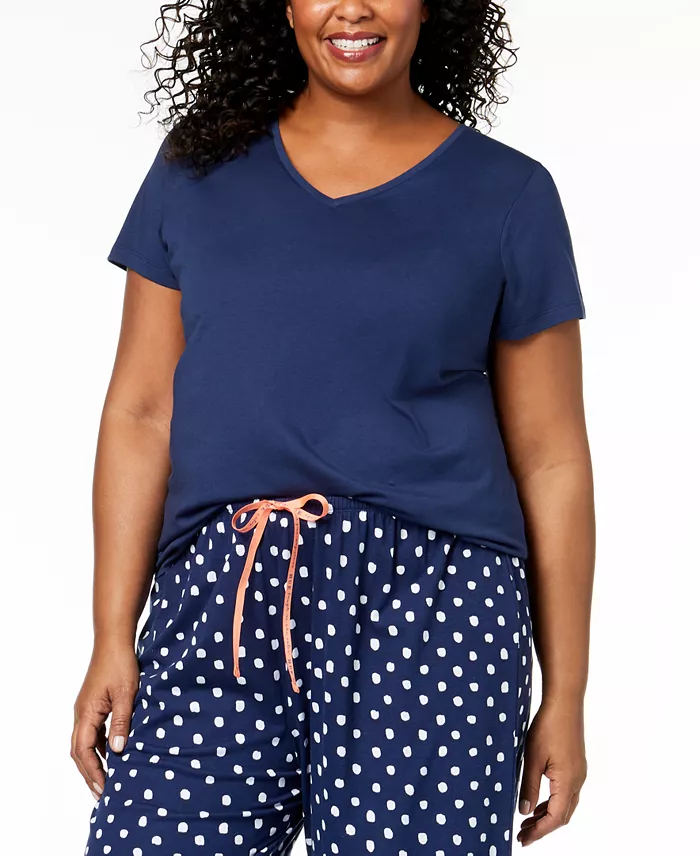 Womens Plus size Sleepwell Solid S/S V-Neck T-Shirt with Temperature Regulating Technology - thumbnail 9