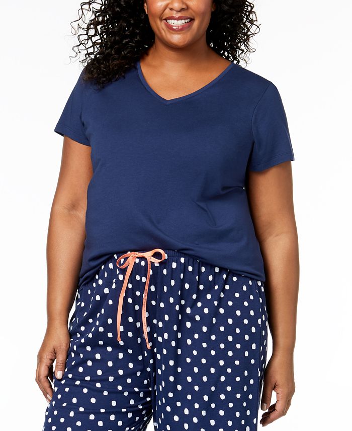 Hue Plus Size Solid VNeck Pajama Top Macy's