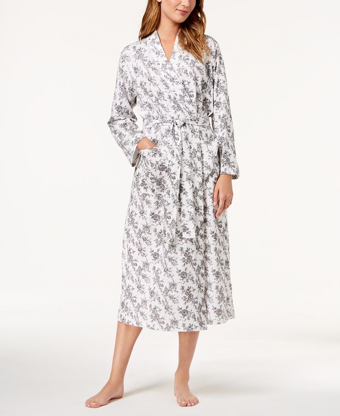 Charter Club Cotton RosePrint Wrap Robe, Created for Macy's Macy's