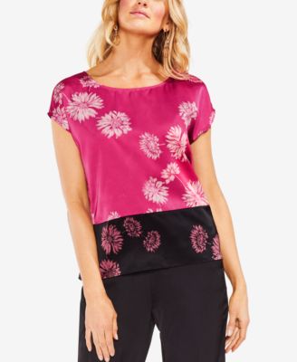 Vince Camuto Printed Colorblocked Top - Macy's