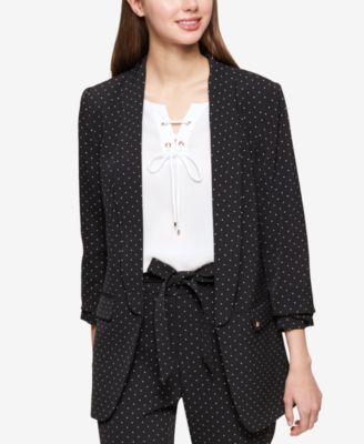 Tommy Hilfiger - Dot-Print Ruched-Sleeve Jacket