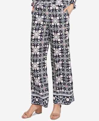 RACHEL Rachel Roy - Printed Wide-Leg Pants