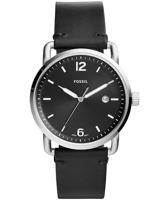 Fossil men's deals commuter leather watch