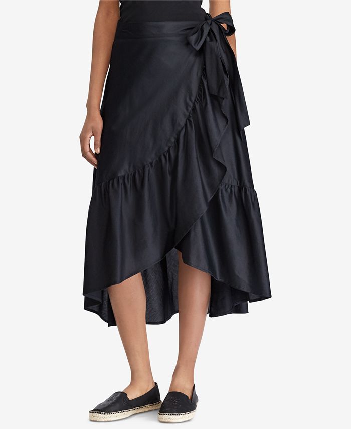 Lauren Ralph Lauren Ruffled Cotton Wrap Skirt & Reviews - Skirts ...