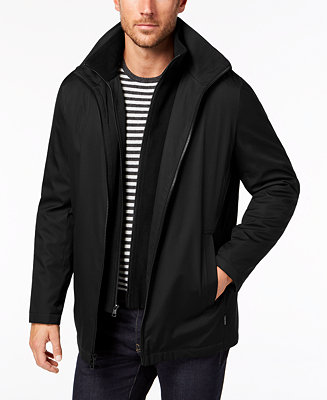 Calvin Klein Men\'s Ripstop Full-Zip Jacket with Fleece Bib - Macy\'s