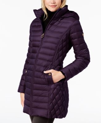 michael kors hooded quilted down packable puffer