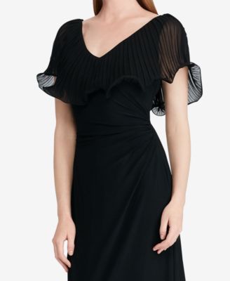 Lauren Ralph Lauren Flutter-Sleeve Gown - Macy's