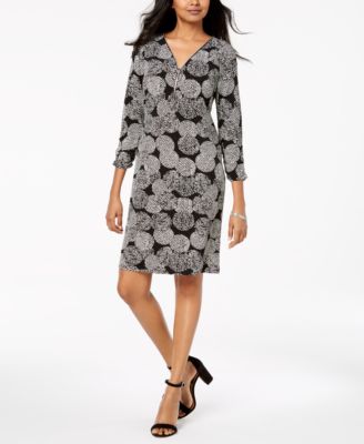 JM Collection - Petite Zip-Neck Shift Dress, Created for Macy's