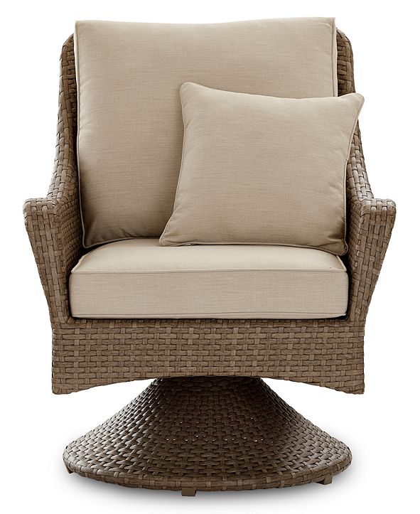 Furniture CLOSEOUT! Silver Lake Indoor/Outdoor Swivel Club Chair with Sunbrella® Cushions