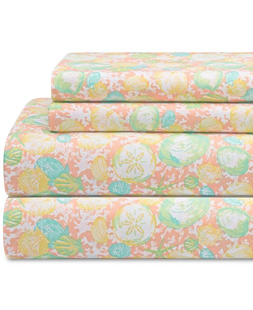 Elite Home Coastal Print 4Pc. Queen Sheet Set & Reviews Sheets