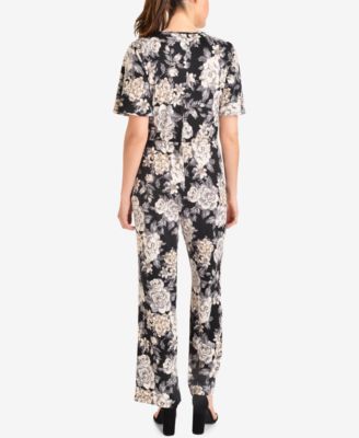 Floral-Print Tie-Front Jumpsuit