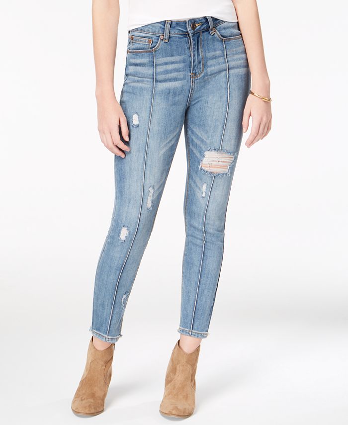 Indigo Rein Juniors' Ripped Seamed Ankle Skinny Jeans & Reviews - Jeans ...