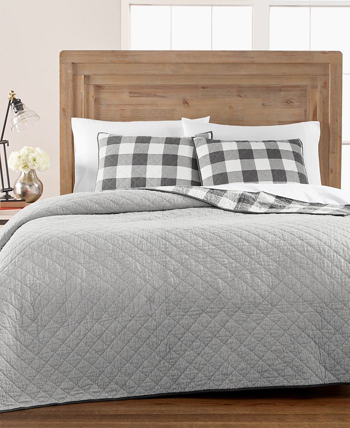 Martha Stewart Collection CLOSEOUT! Box Plaid Reversible YarnDyed Twin