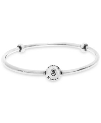 Rhona Sutton - Charm Holder Bangle Bracelet with Stopper Beads