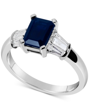 image of Sapphire (1-3/4 ct. t.w.) & Diamond (1/3 ct. t.w.) Ring in 14k White Gold