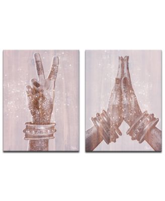 Ready2HangArt - 'Peace and Namaste' Inspirational 2-Pc. Canvas Wall Decor Set Product Description
