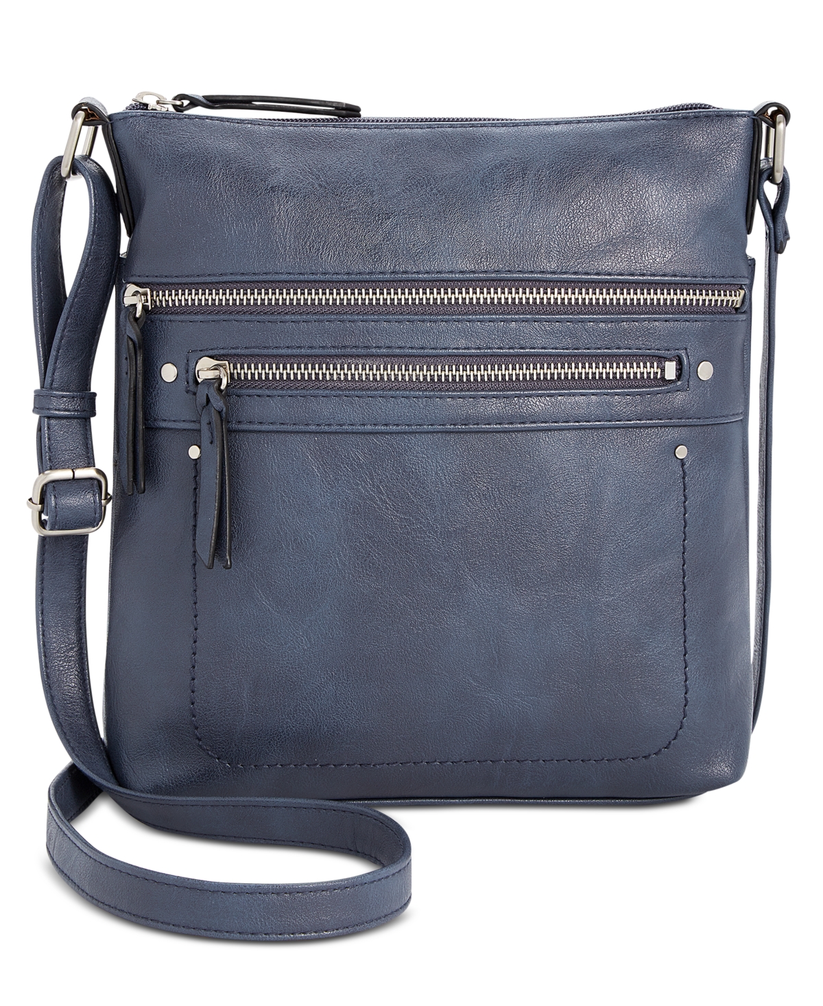Inc International Concepts Riverton Crossbody, Created For Macy's In Navy,silver