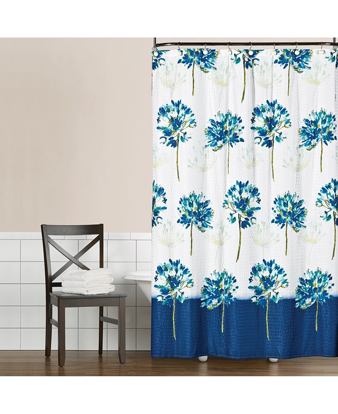 Saturday Knight Blue Medley 70" x 72" Seersucker Shower Curtain