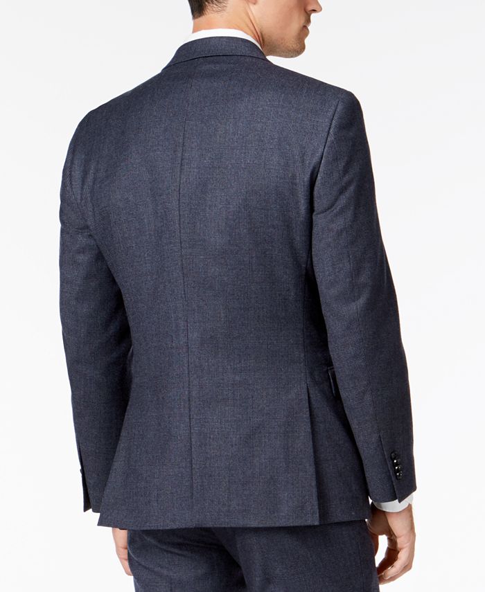 Tommy Hilfiger Men's Modern-Fit TH Flex Stretch Light Blue Plaid Suit ...