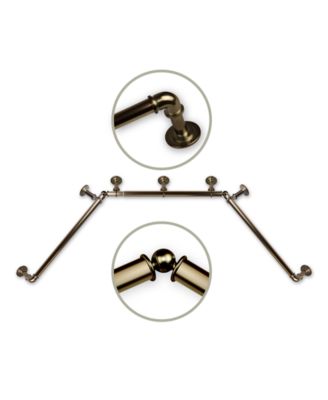 Rod Desyne - Pipe 1" Bay Window Blackout Curtain Rod 87"-160"