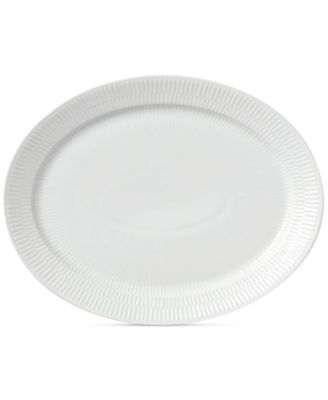 White Fluted Oval Platter