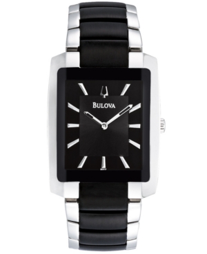 UPC 042429486386 product image for Bulova Men's Black Plated Stainless Steel Bracelet Watch 35mm 98A117 | upcitemdb.com