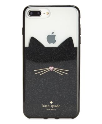 kate spade new york - Jeweled Glitter Cat iPhone 8 Plus Case