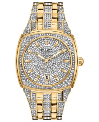 Bulova Men's Two-Tone Stainless Steel & Crystal-Accent Bracelet Watch ...