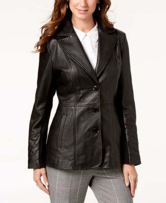 macy's women's petite leather jacket