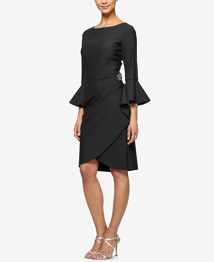 Alex evenings bell cheap sleeve sheath dress