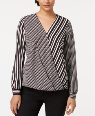 Alfani - Striped Surplice Top