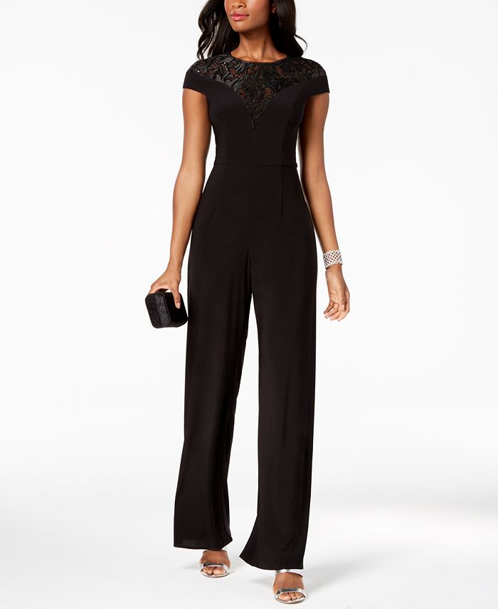 Adrianna Papell Sequined Jersey Jumpsuit, Regular & Petite & Reviews ...