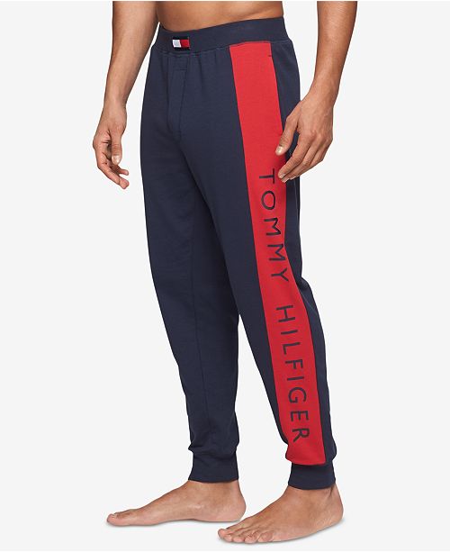 Tommy Hilfiger Men's New Global Stripe Jogger Sweatpants Brown Size X-Large
