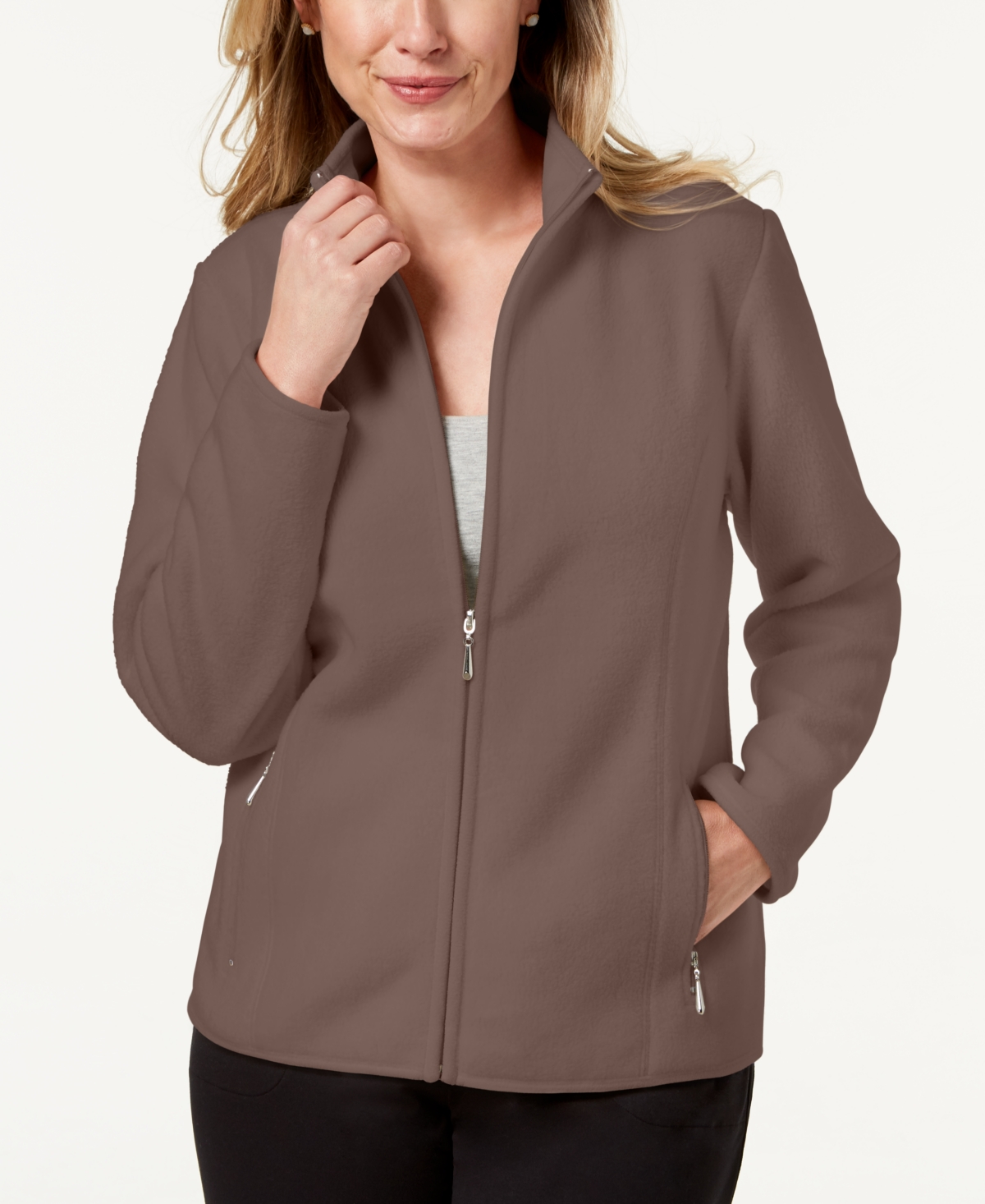 Karen scott zip up jacket store