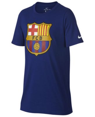 Nike FC Barcelona Club Team Evergreen Crest T-Shirt, Big Boys (8-20 ...