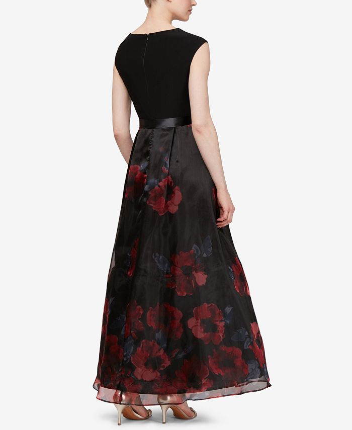 SL Fashions Floral-Print Gown - Macy's