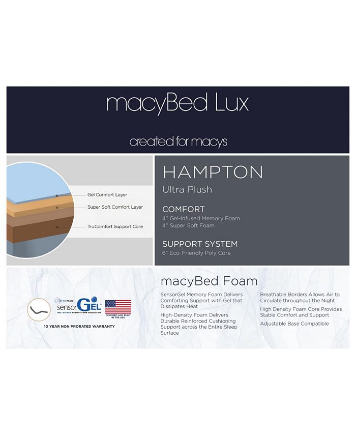 Scott Living MacyBed Lux Hampton 14" Ultra Plush Memory Foam Mattress