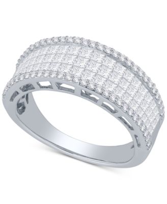 Diamond Princess Ring (1-1/2 ct. t.w.) in 14k White Gold - Macy's
