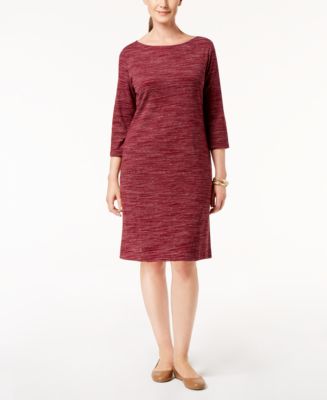 Karen Scott Petite Space-Dyed Dress, Created for Macy's - Macy's