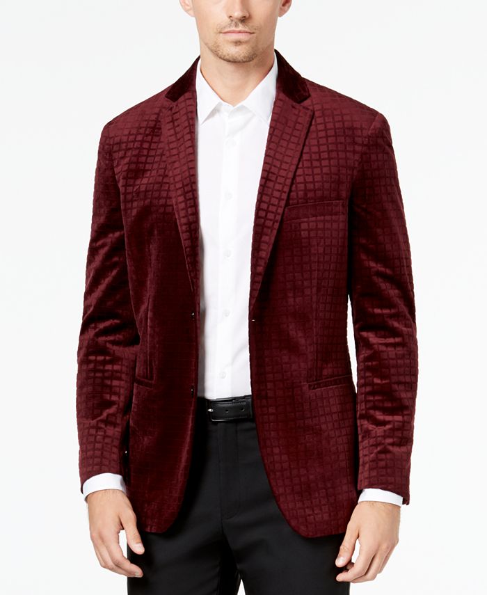 Alfani Men's Textured Velvet Sport Coat, Created for Macy's - Macy's