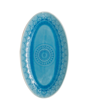 Euro Ceramica Fez Oval Platter In Turquoise