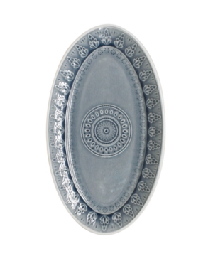 Euro Ceramica Fez Oval Platter In Grey