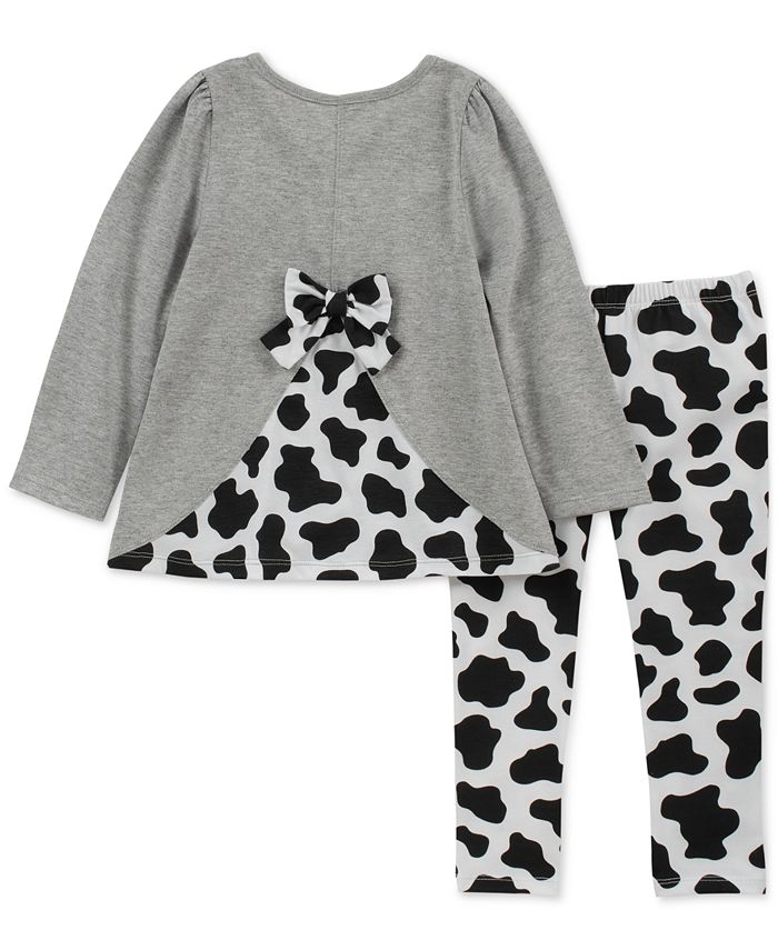 Kids Headquarters Baby Girls 2Pc. SplitBack Cow Tunic & Leggings Set