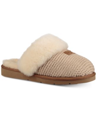 cozy knit genuine shearling slipper