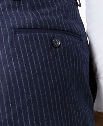 DKNY - Men's Modern-Fit Navy Pinstripe Suit Pants