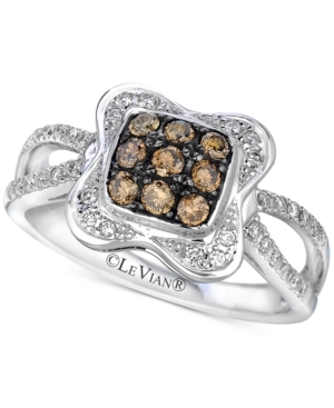 image of Le Vian Chocolatier Diamond Cluster Ring (1/2 ct. t.w.) in 14k White Gold