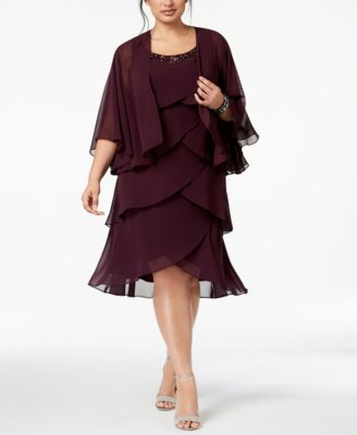 tiered chiffon dress plus size