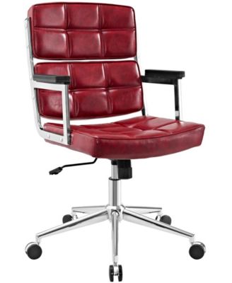 Modway - Portray Highback Upholstered Vinyl Office Chair in White