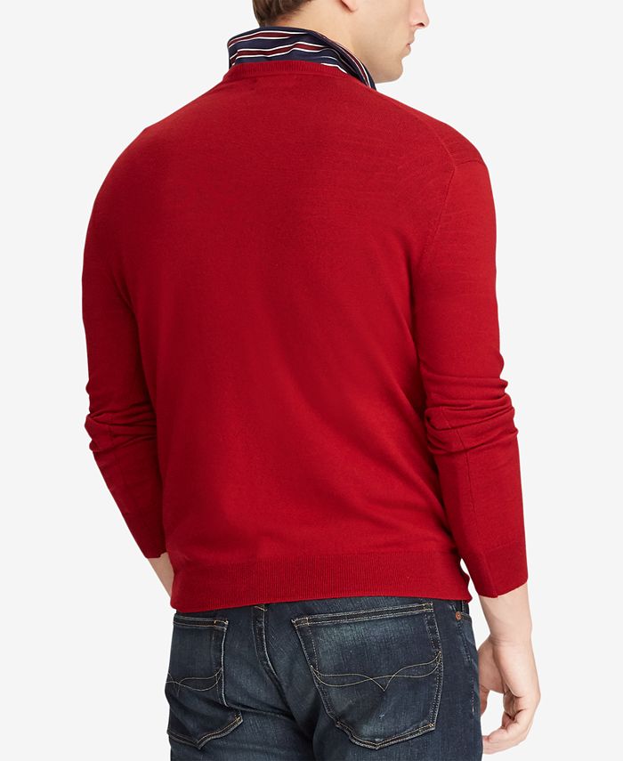 Polo Ralph Lauren Men's Merino Wool V-Neck Sweater & Reviews - Sweaters ...