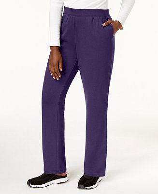 Karen Scott Petite Classic Fleece Elastic Waist Pants, Created for Macy ...
